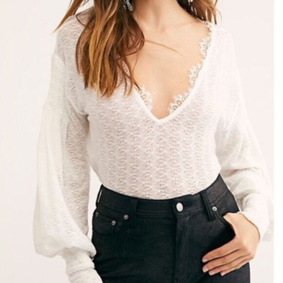 Free People Dream Girl Pointelle Top - Picture 1 of 7